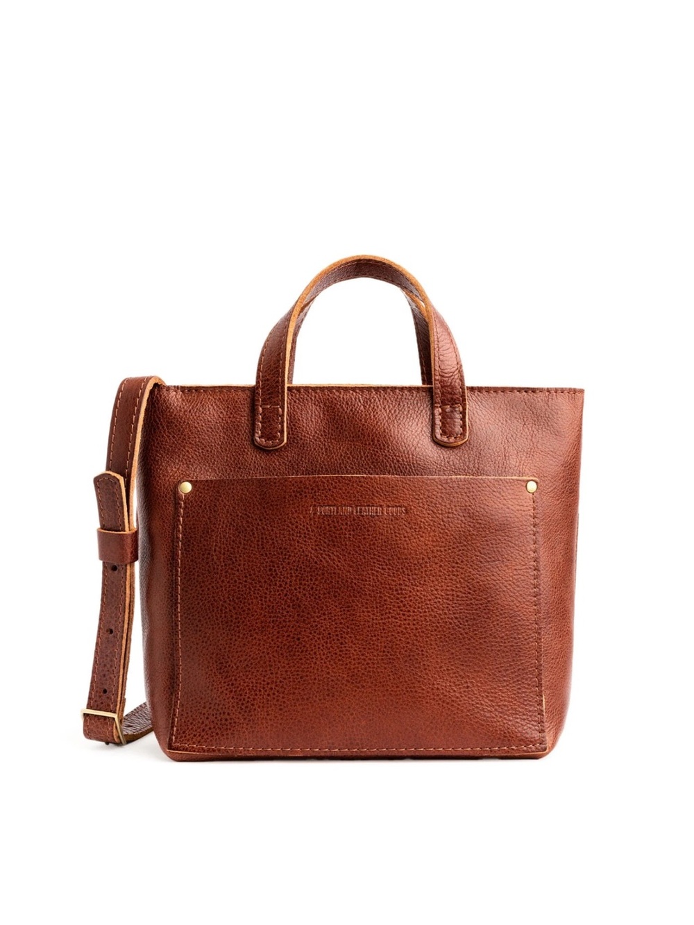 Portland Leather Brown Women's Leather Briefcase Tote with Removable Strap